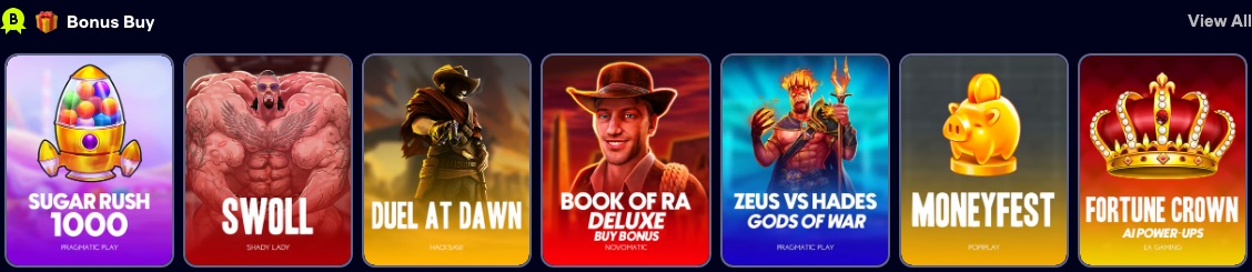 Bonus Buy slots in the CryptoCasino.com lobby